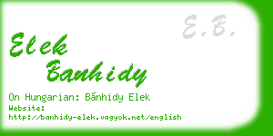 elek banhidy business card
